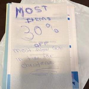 Handwritten Sale Sign on Paper